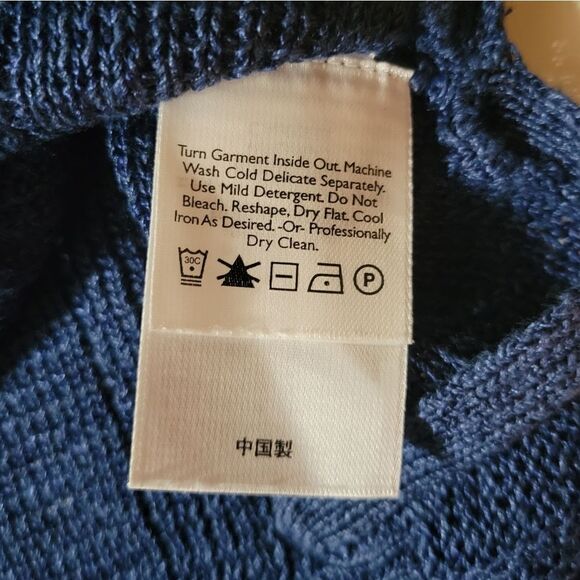 Eddie Bauer Women's Blue Knit V-neck Hooded Long Sleeve Sweater - Picture 9 of 11